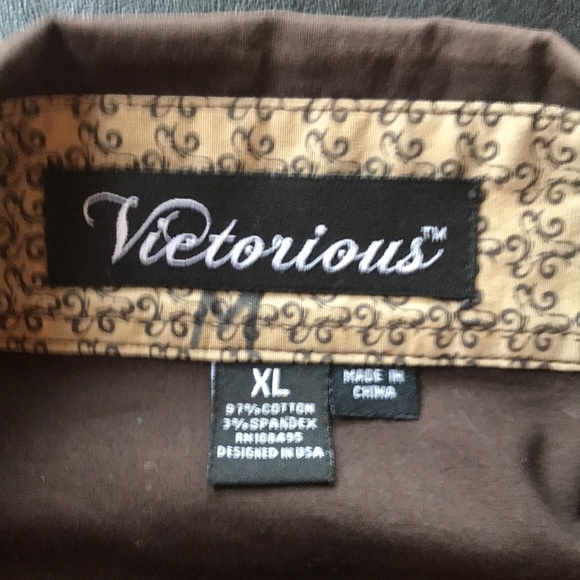 Victorious mens size XL brown long sleeved shirt - Picture 4 of 4